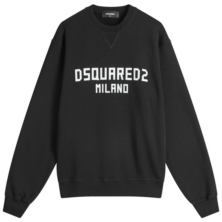 Photo: Dsquared2 Men's Cool Fit Crew Sweat in Black/White Print