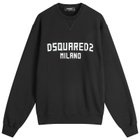 Dsquared2 Men's Cool Fit Crew Sweat in Black/White Print