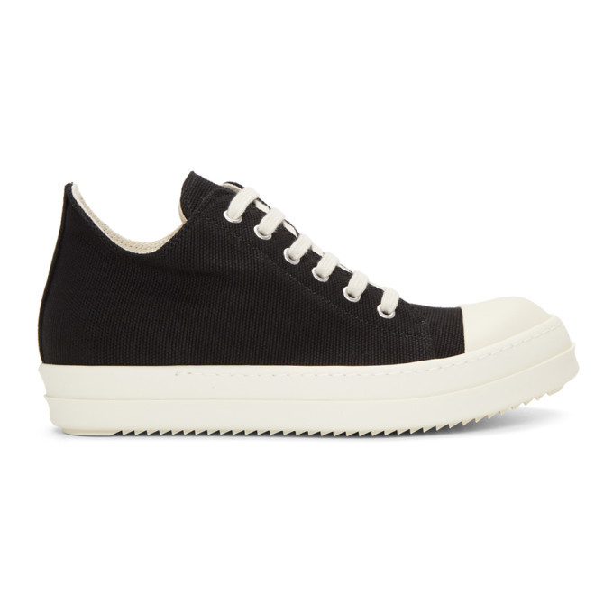 Photo: Rick Owens Drkshdw Black Canvas Low Sneakers