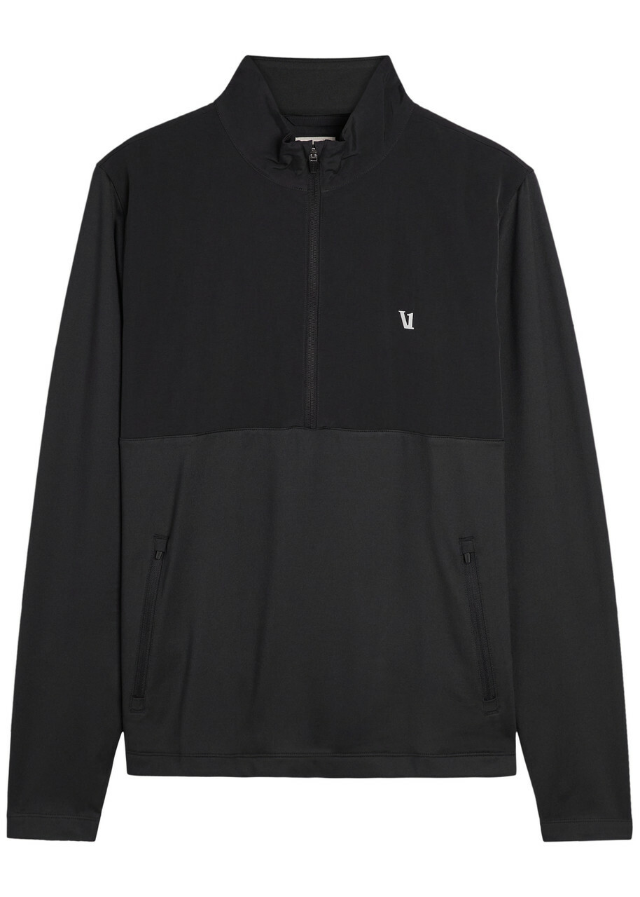 Vuori Sunday Element Half-zip Stretch-jersey Jacket Black