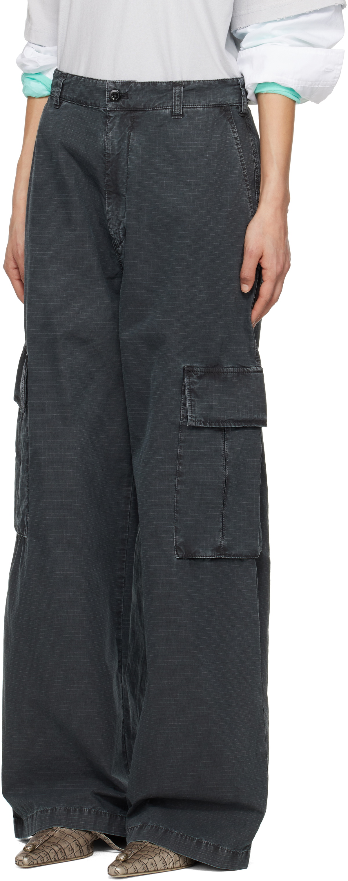 Acne Studios Black Ripstop Cargo Trousers