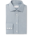 Kingsman - Turnbull & Asser Blue Warwick Cotton-Herringbone Shirt - Blue