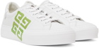 Givenchy White & Green City Sport Sneakers