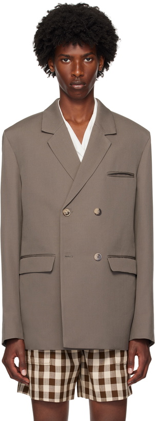 Photo: Nanushka Taupe Wool Blazer