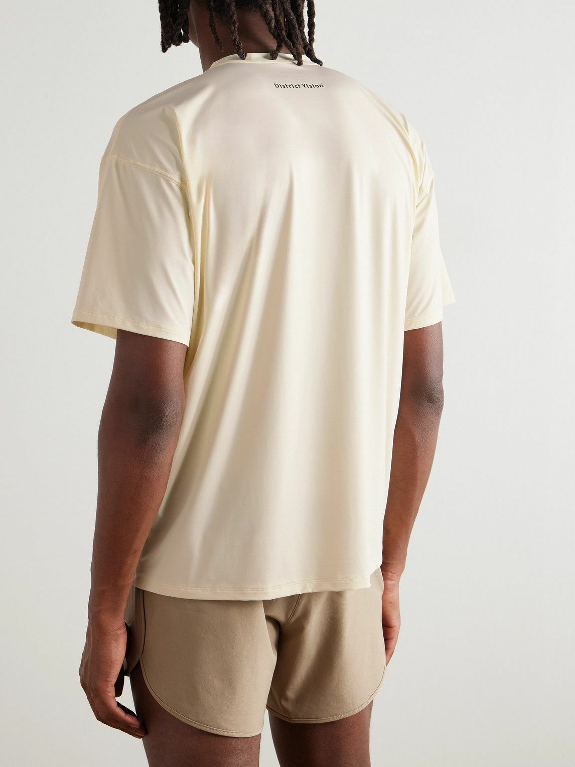 DISTRICT VISION - Logo-Print Stretch-Jersey T-Shirt - Neutrals