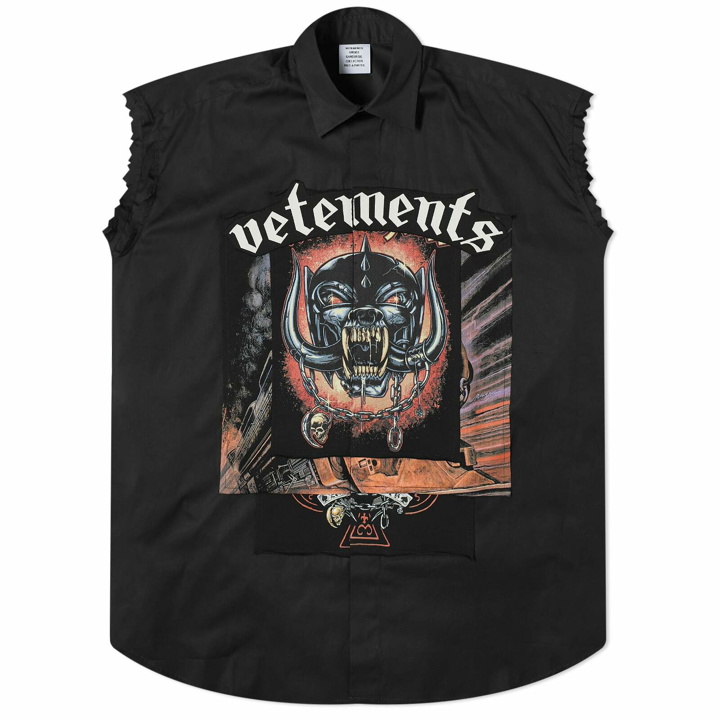 Photo: Vetements Men's Motorhead Sleeveless Jersey Shirt in Black