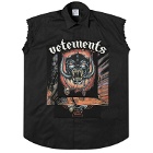 Vetements Men's Motorhead Sleeveless Jersey Shirt in Black