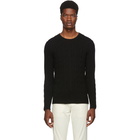 Ralph Lauren Purple Label Black Cable Knit Cashmere Sweater