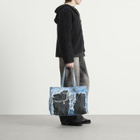Acne Studios Men's Trompe l’oeil Print Tote Bag in Mid Blue 