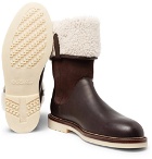 Loro Piana - Snow Walk Shearling-Lined Leather And Suede Boots - Men - Brown