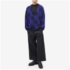 Fred Perry Men's x Raf Simons Checkerboard Cardigan in Navy