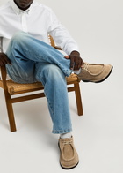 Loewe Faro Suede Derby Shoes Beige
