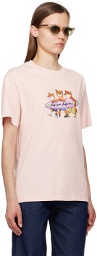 Maison Kitsuné Pink Surfing Foxes T-Shirt