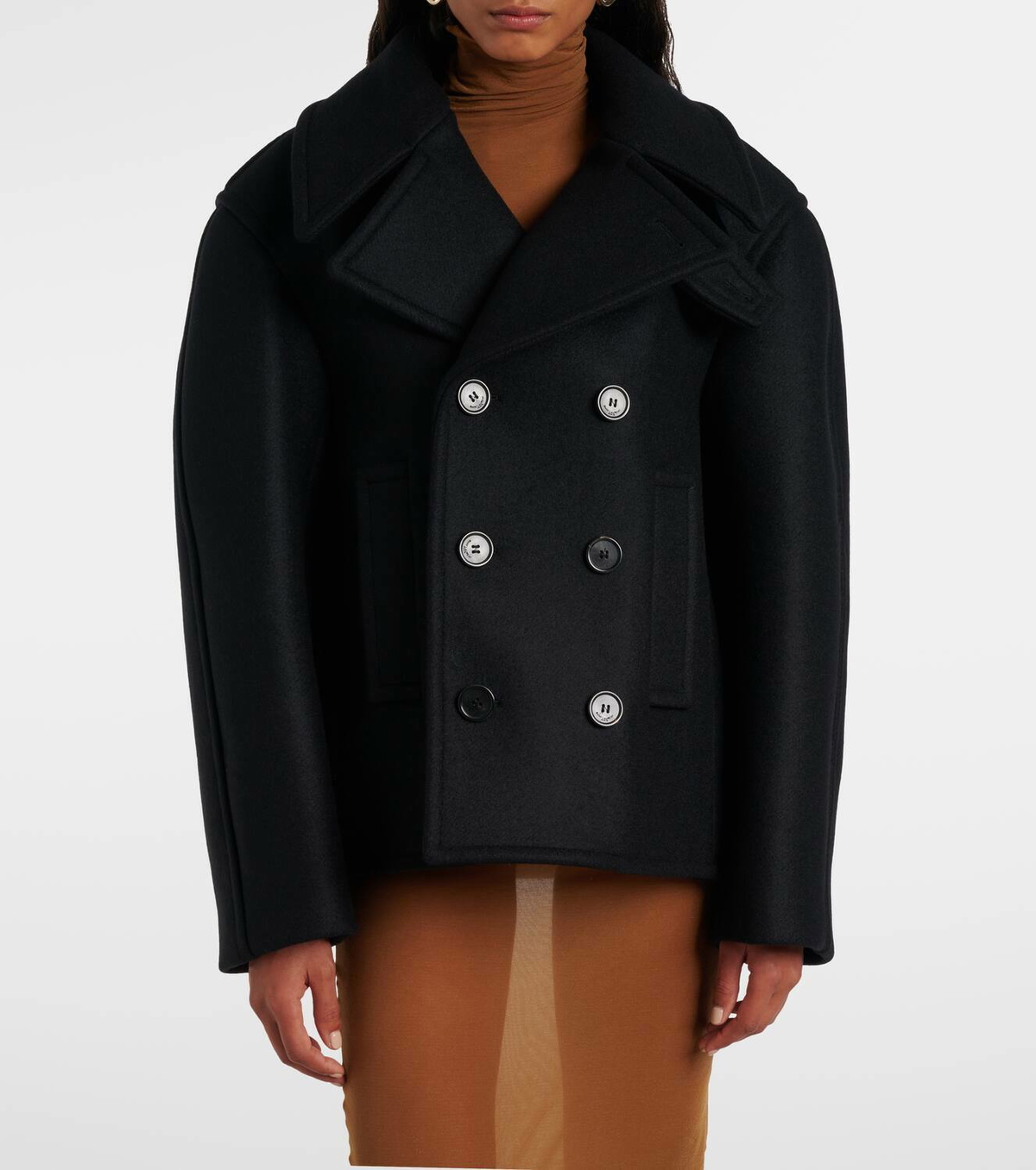 コート Saint Laurent Oversize pea coat in wool a24_saint-laurent_a24-saint-