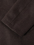 Rubinacci - Suede-Trimmed Brushed Cashmere Coat - Brown
