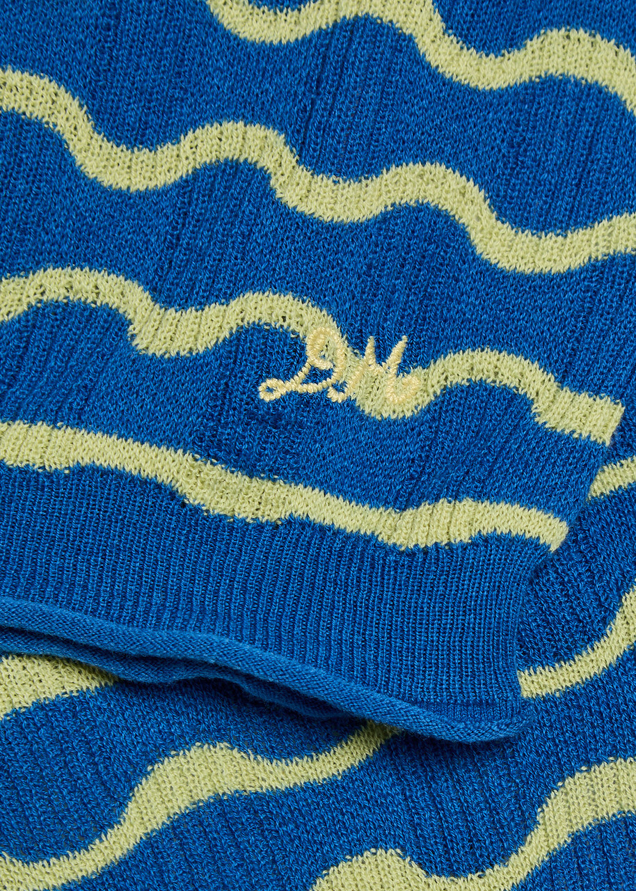 Damson Madder Silvia Cotton and Wool-blend Jumper Blue
