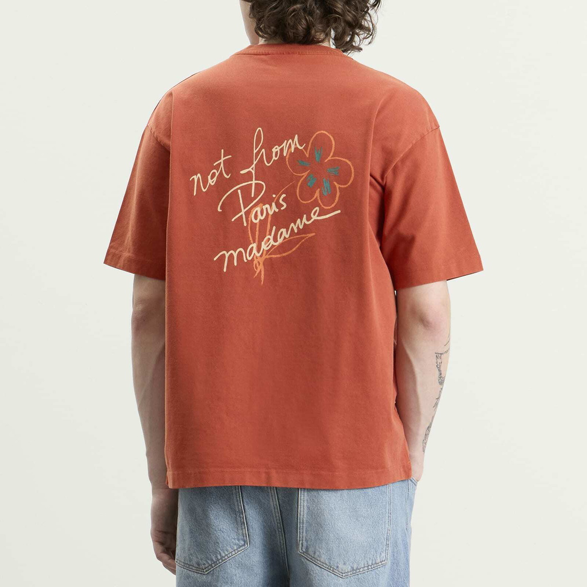 Drôle de Monsieur Men's Esquisse Slogan T-shirt in Red