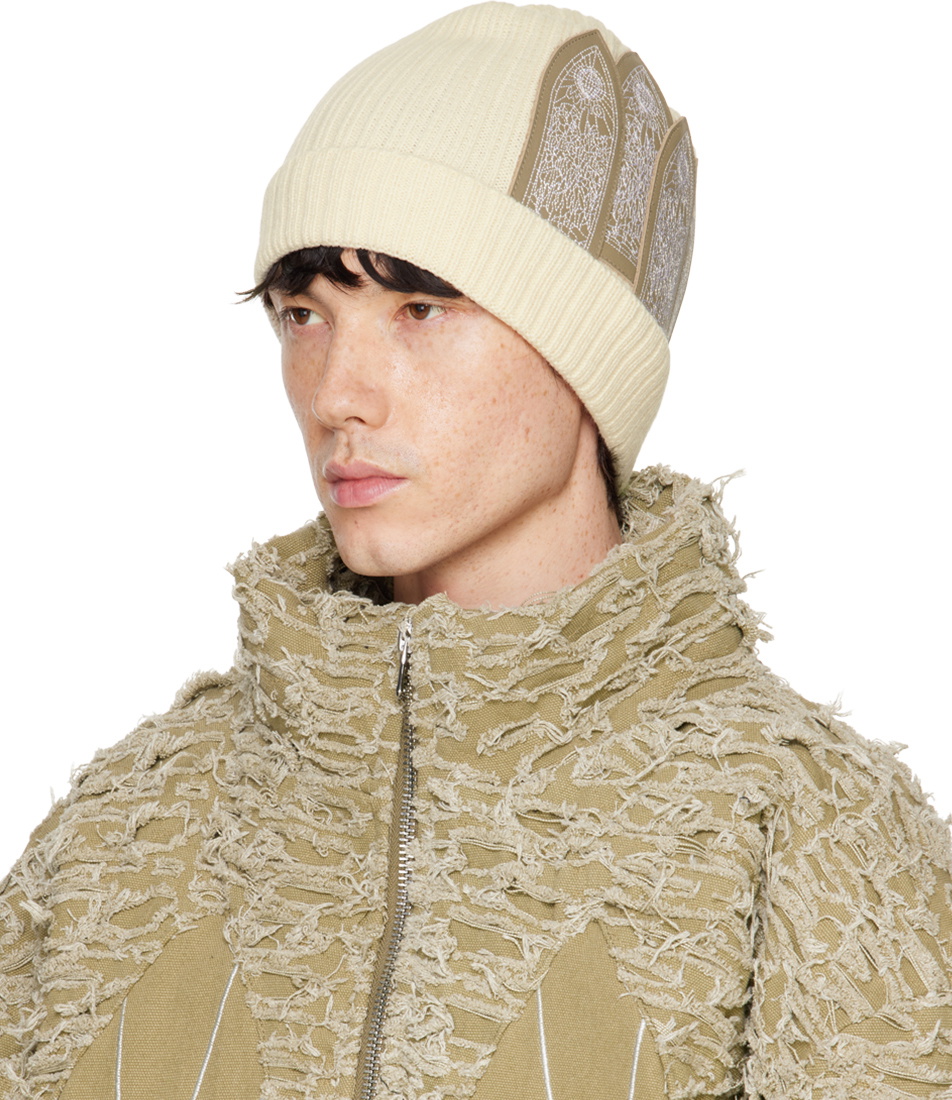 Who Decides War Beige Window Skully Beanie