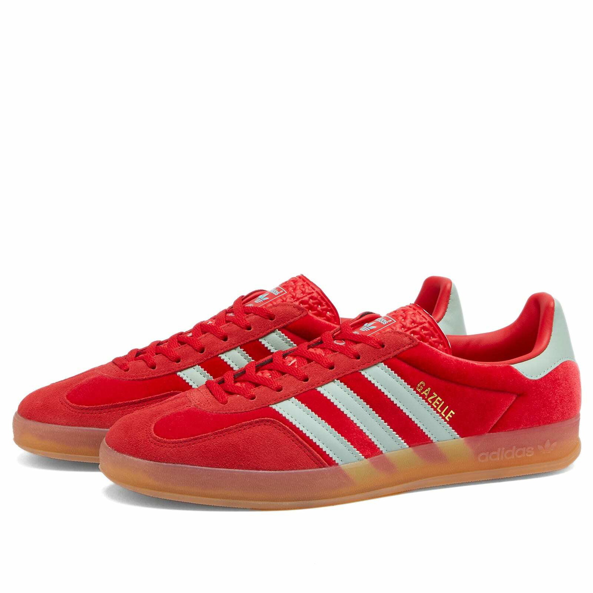 Adidas Gazelle Indoor in Better Scarlet/Hazy Green/Gum adidas