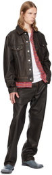 Sunflower Brown Distressed Faux-Leather Jacket
