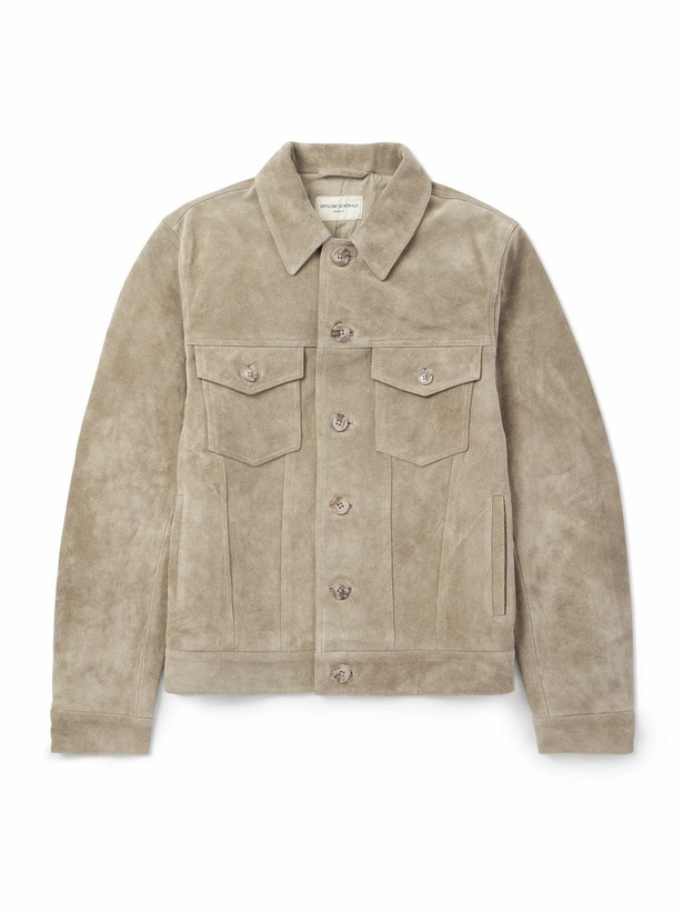 Photo: Officine Générale - Leonide Suede Jacket - Neutrals