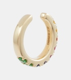 Robinson Pelham Orb Medium 14kt gold single ear cuff with sapphires and tsavorites