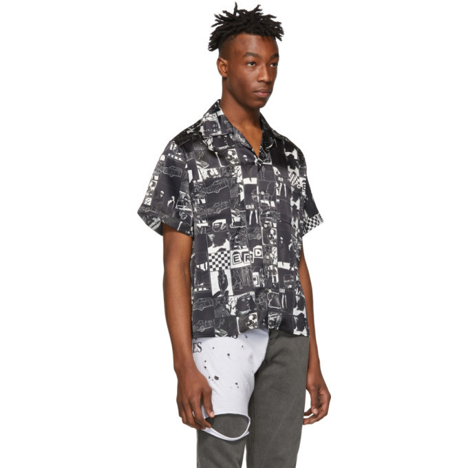 トップス Enfants Riches Deprimes ANIME SILK SHIRT Enfants Riches Deprimes Black Dessin Anime Shirt Enfants