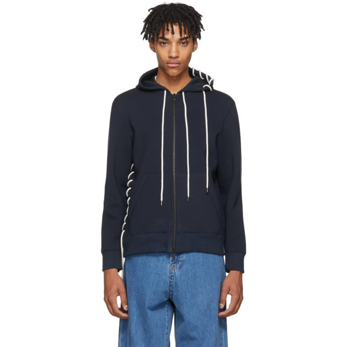 Craig Green Navy Laced Zip Hoodie Craig Green