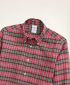 Brooks Brothers Men's Regent Regular-Fit Irish Linen Faded Tartan Shirt | Red