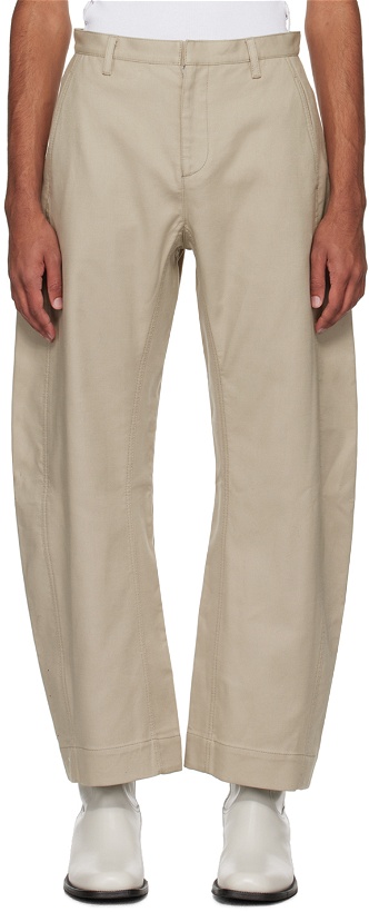 Photo: Dion Lee Beige Arch Trousers