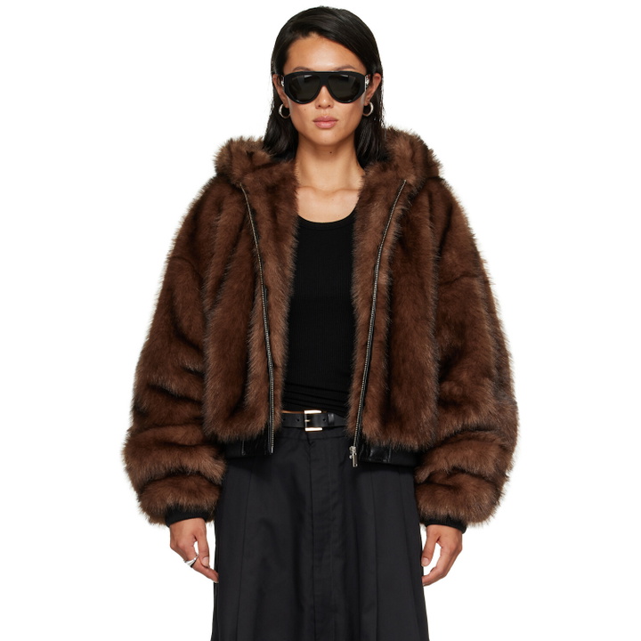 Photo: LU'U DAN Brown Yeti Outlaw Faux-Fur Jacket