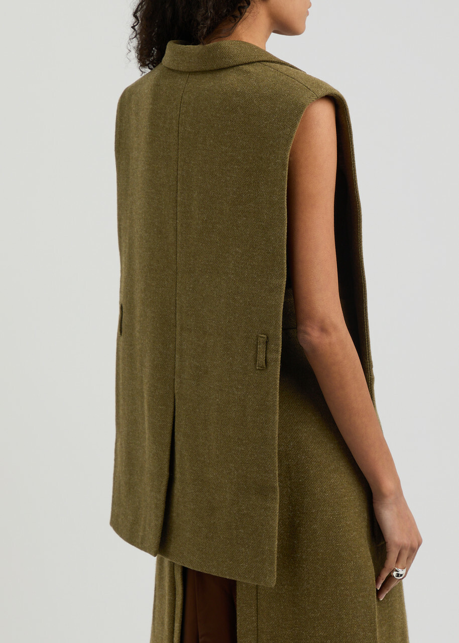 Bettter Andes Sleeveless Wool Cape Khaki