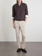 Canali - Tapered Cotton-Blend Twill Chinos - Neutrals