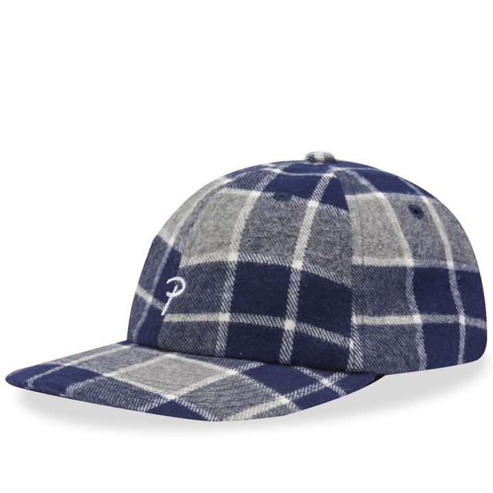 Photo: Patta Men's Flannel P Script Sports Cap in Mourning Dove Check