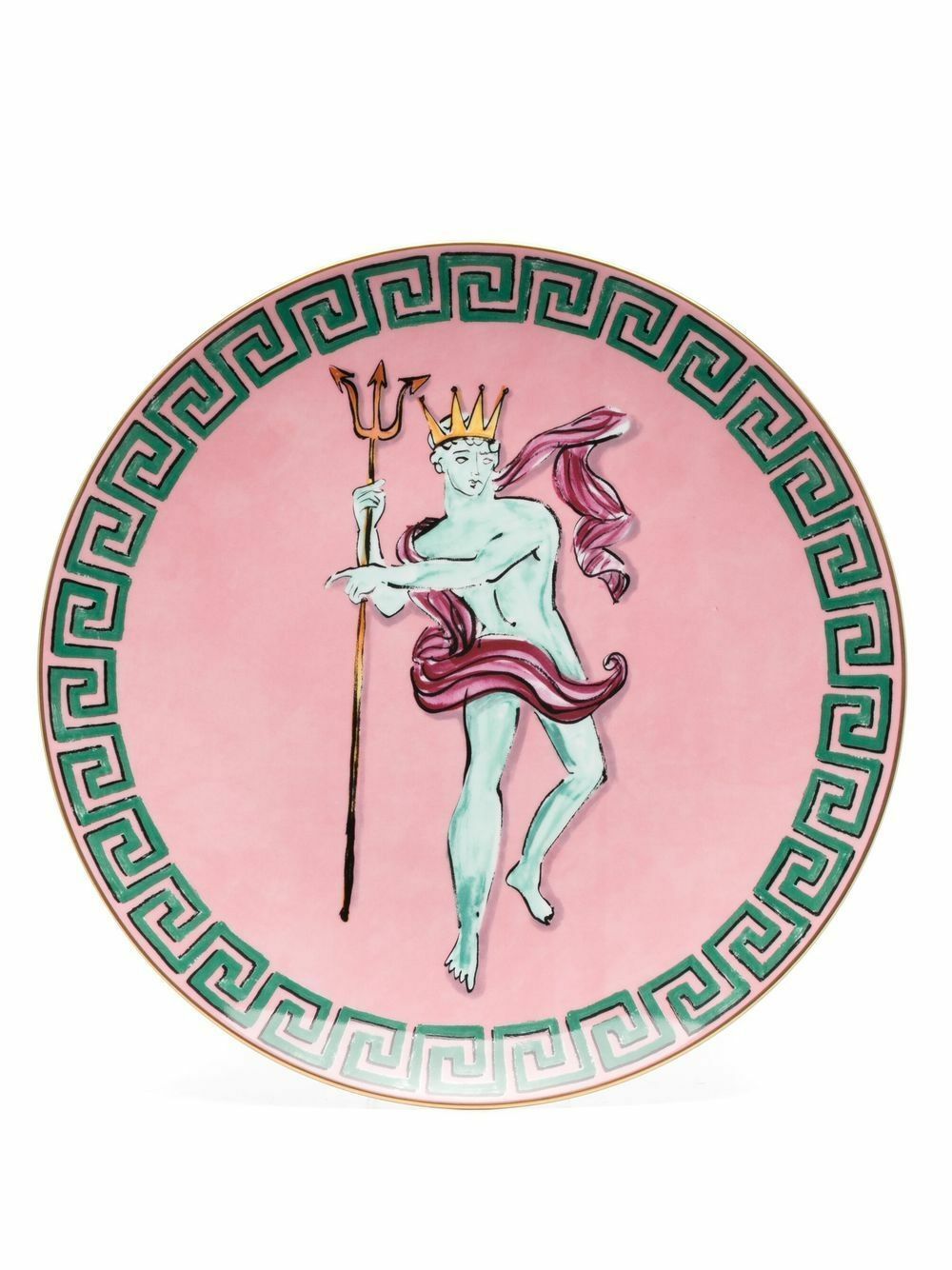 GINORI 1735 X Luke Edward Hall Pink Il Viaggio Di Nettuno Porcelain Charger Plate