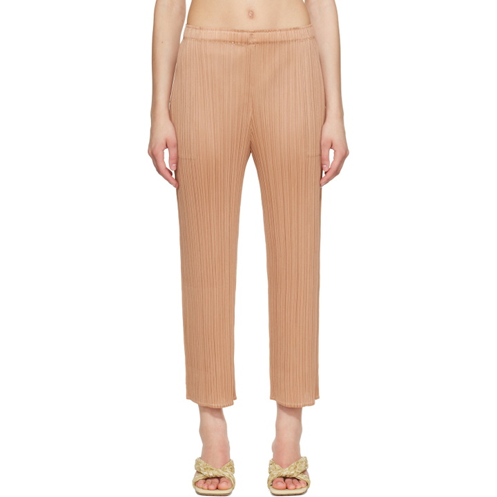 Photo: PLEATS PLEASE ISSEY MIYAKE Pink Monthly Colors June Trousers