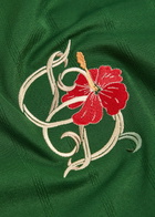 DRÔLE DE Monsieur Polo D Hibiscus Embroidered Jersey Polo Shirt Dark Green