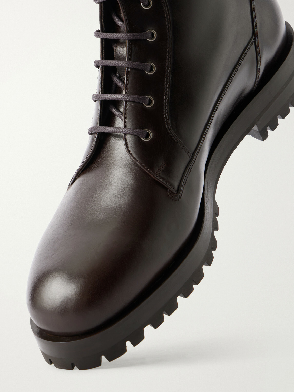 Manolo Blahnik - Ambleside Manny Leather Lace-Up Boots - Brown