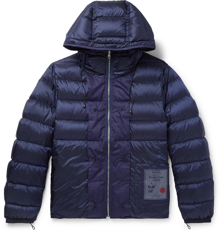Photo: Ten C - Slim-Fit Reversible Quilted Shell Hooded Down Liner - Blue