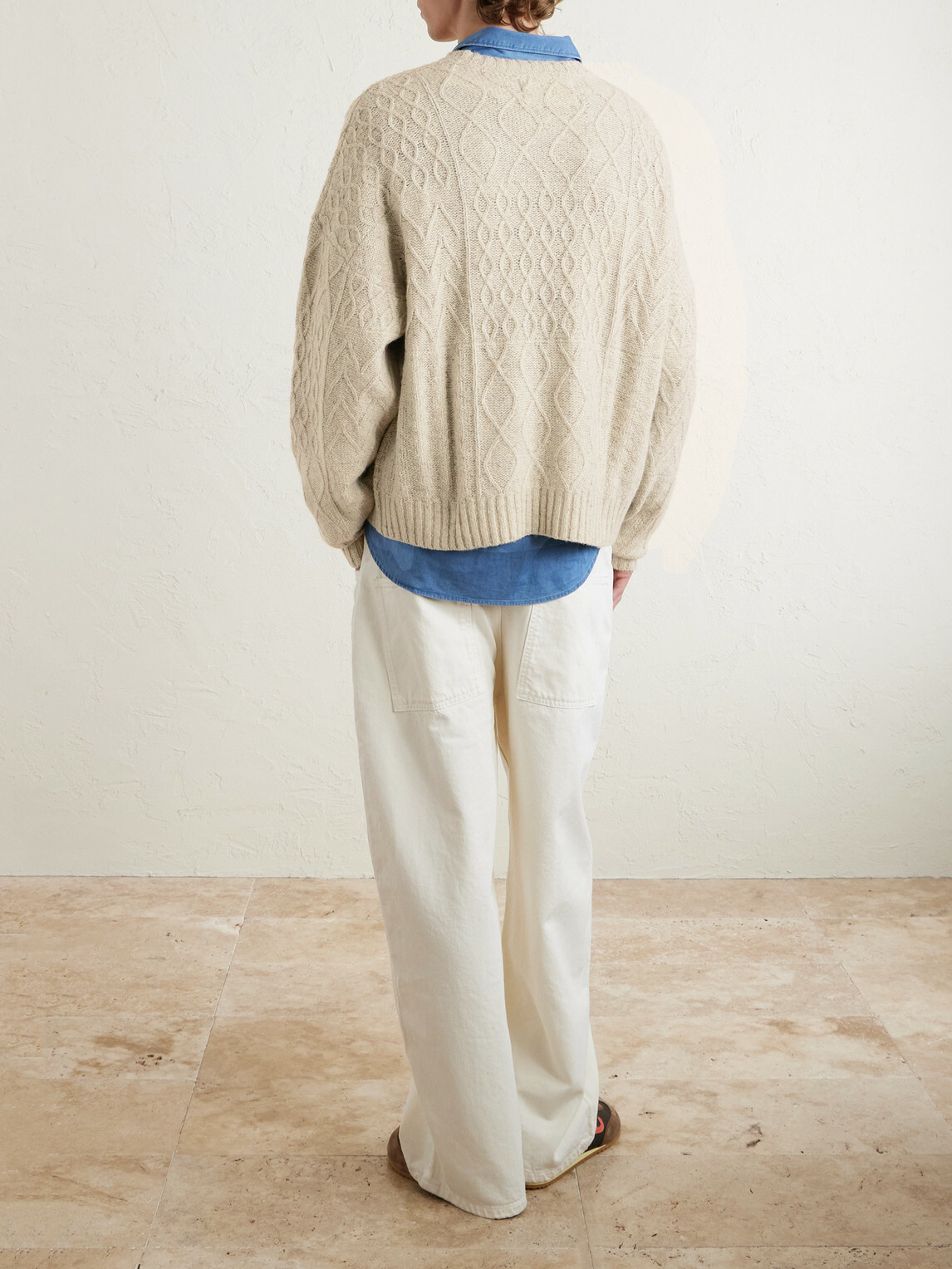 MANAAKI - Keanu Cable-Knit Merino Wool-Blend Sweater - Neutrals MANAAKI