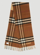 Giant Check Lateral Split Scarf in Brown