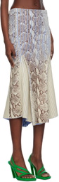 Stanley Raffington SSENSE Exclusive Off-White & Blue Midi Skirt