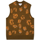 Wax London Men's Wes Knitted Vest in Khaki