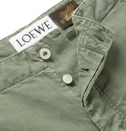 Loewe - Paula's Ibiza Colour-Block Wide-Leg Cotton Cargo Shorts - Green