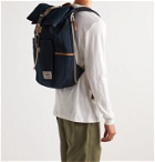 Master-Piece - Leather-Trimmed Nylon-Twill Backpack - Blue
