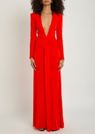 The New Arrivals Ilkyaz Ozel Azure Ruched Stretch-jersey Gown Red