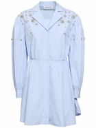 SELF-PORTRAIT Embellished Cotton Mini Dress