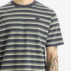 Maison Kitsuné Men's Profile Fox Patch Striped Comfort T-Shirt in Soft Teal/Bay Leaf/Cirrus Blue