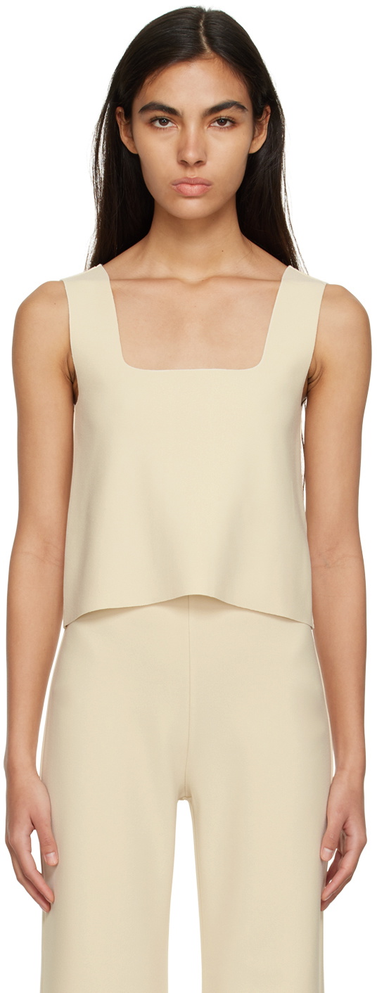 Birrot Off-White Sleeveless Tank Top