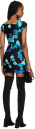 Coperni Black & Blue Cutout Minidress